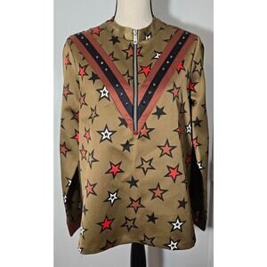 Scotch & Soda Madison Scotch Stargazer Military 1/2 Zip Pullover TOP Women MED
